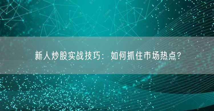 新人炒股实战技巧：如何抓住市场热点？