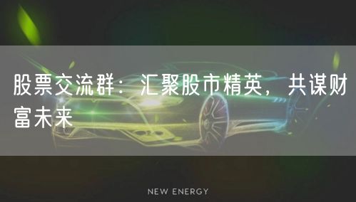 股票交流群：汇聚股市精英，共谋财富未来